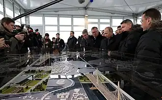 Der russische Präsident Wladimir Putin bei der Eröffnungsfeier des letzten Bauabschnitts der SSD