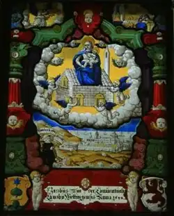 Loreto-Szene. Links unten kniend der Stifter Jakob Linder (1588)