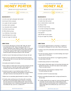 White House Honey Ale und Porter, Bierrezepte in der Public Domain des Weißen Hauses (2012)