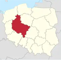 Lage der Woiwodschaft Großpolen in Polen