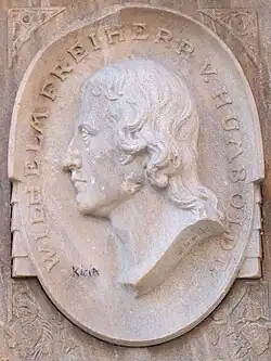 Reliefporträt Wilhelm von Humboldts an der Burg Otmuchów