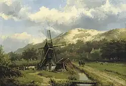 Windmühle in Dünenlandschaft, vor 1909