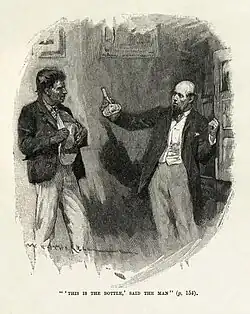 Zeichnung: Keawe wird die Flasche präsentiert