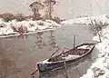 Niederrheinische Winterlandschaft mit Boot (1906)