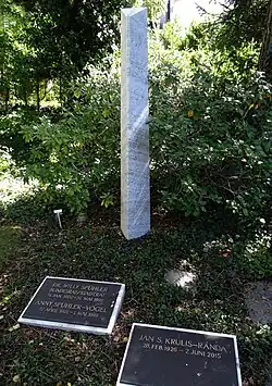 Willy Spühler (1902–1990) SP-Politiker, Bundesrat. Anny Spühler-Vogel (1910–1999). Jan S. Krulis-Randa (1926–2015). Ordentlicher Professor für Betriebswirtschaftslehre und Co Direktor des Instituts für betriebswirtschaftliche Forschung an der Universität Zürich. Grab, Friedhof Enzenbühl, Zürich