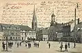 Ansichtskarte Nr. 1060 von 1899 mit dem Marktplatz von Wilsdruff, Bildseite der gelaufenen Karte ist beschrieben