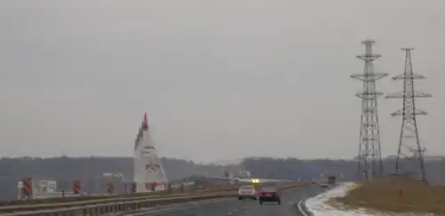 Die Wjatka über dem Tscheboksarsker Staudamm in Richtung Tscheboksary