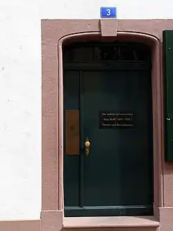 Wohn und Unterrichtshaus von Katja Wulff (1890–1992) Ausdruckstänzerin, Choreografin und Tanzpädagogin an der Augustinergasse 3, Münsterhügel in Basel-Stadt.