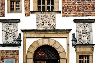 Vermählungswappen der Lukretia Boner mit Andreas von Hertwig, Bildhauer: Andreas Walther d. Ä. um 1560–1568