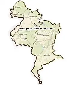 Wolfsgebiet Hohes Venn-Eifel. Deutscher Teil