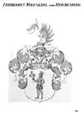 Wappen der Freiherren Wolfskeel nach Tyroffs Wappenbuch der Österreichischen Monarchie
