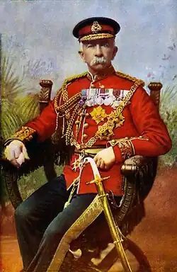 Feldmarschall Evelyn Henry Wood mit Goldlampassen.