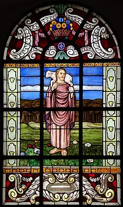 Kirchenfenster in Woppenroth „Der gute Hirte“ (Joh 10,1–30 LUT), 1926