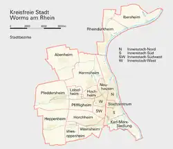 Die 19 Stadtteile von Worms