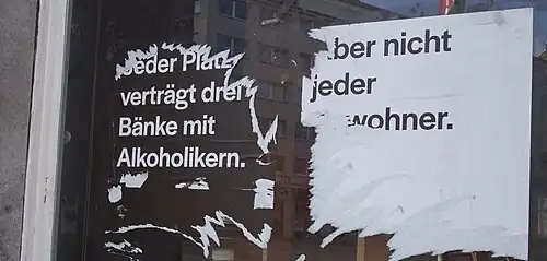 „Jeder Platz verträgt drei Bänke mit Alkoholikern. – Aber nicht jeder Anwohner.“