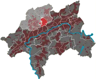 Lage des Wohnquartiers Uellendahl-West in Wuppertal