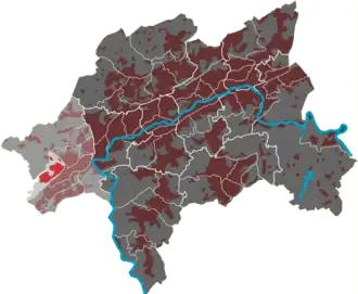 Lage des Quartiers Osterholz im Stadtbezirk Vohwinkel