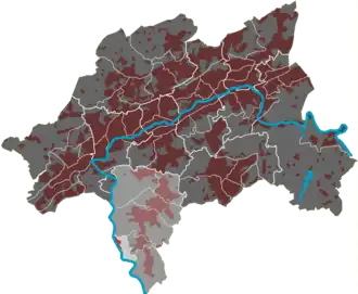 Lage des Quartiers Kohlfurth im Stadtbezirk Cronenberg