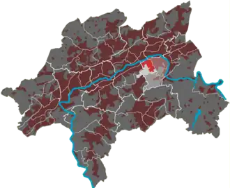 Lage des Quartiers Heidt im Stadtbezirk Heckinghausen