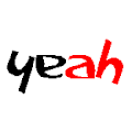 Das Wort „Yeah“ als Ambigramm.