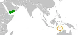 Lage von Jemen und Osttimor