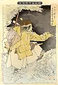 Der Geist von Taira no Tomomori kehrt an der Daimotsu-Bucht zurück, Darstellung von Yoshitoshi