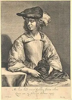Junge Frau mit Federhut (möglicherweise ein Porträt Anna Maria de Kokers, Universitätsbibliothek Leiden)