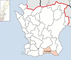 Lage der Gemeinde Ystad