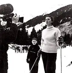 Yvonne Rüegg bei den Schweizer Meisterschaften 1959 in Engelberg