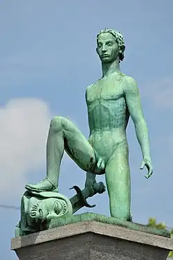 "David" (1921) by Ivar Johnsson (1885–1970). Utoquai in Zürich-Seefeld