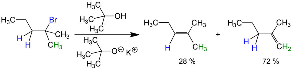 Umsetzung von 2-Brom-2-methyl-pentan mit Kalium-tert-butanolat