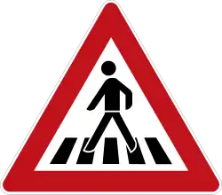 Zeichen 101-11 Fußgängerüberweg – Aufstellung rechts; ab 2013 geplante Nummer: Zeichen 145-12