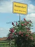 Ortstafel von Rosendorf