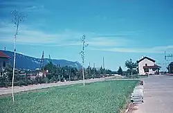 Erstes Stationsgebäude (Aufnahme 1954)