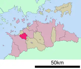 Lage Zentsūjis in der Präfektur