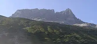 Zervreilahorn, von Nordwesten (Lampertsch Alp) aus gesehen.