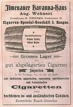 Reklame für Tabakwaren, 1901