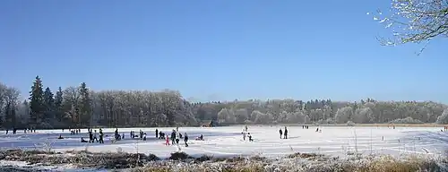 Bommen, Weiher im Winter