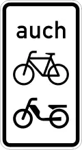 Zusatzzeichen 1060-11 auch Fahrräder und Mofas