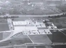 Gaswerk im Jahre 1908 mit den beiden ältesten Gasometer