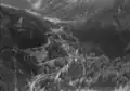 Luftaufnahme mit Tunnelportal im Zentrum (1954)
