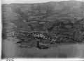 Oberägeri, historisches Luftbild von 1923, aufgenommen aus 500 Metern Höhe von Walter Mittelholzer