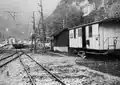 Riveo, Maggia-Tal „Bahnhof“. Historisches Luftbild von Leo Wehrli (1936).