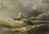 Schiffe in einem Sturm auf See, 1885