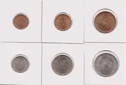 Münzsatz von 1970 (Vorder- und Rückseite)