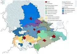 Karte der Bildung der Provinz Sachsen im Jahr 1815