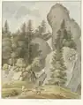 Heinrich Füssli: Der Felsen-weg gegen Wäggis auf dem Rigi, undatiert, vor 1830[25]