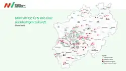 Karte mit abgeschlossenen und laufenden Projekten des AAV – Verband für Flächenrecycling und Altlastensanierung