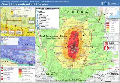 Informationen zum Erdbeben (Stand 8. Januar 2025, englisch)